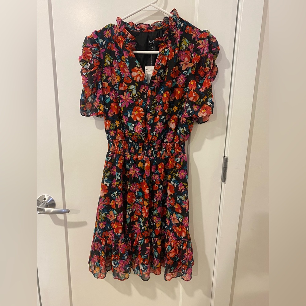 Petite Chiffon Printed Fit & Flare Dress
